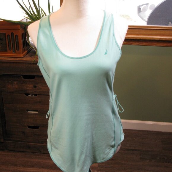Nautica Sea Foam Green Adjustable Sides Athletic Tank Size Medium - Picture 2 of 5